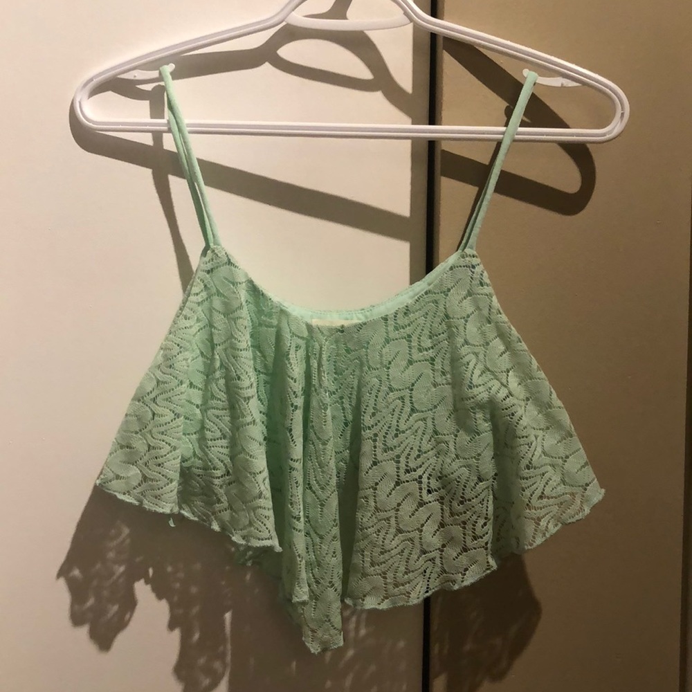 Green crop top